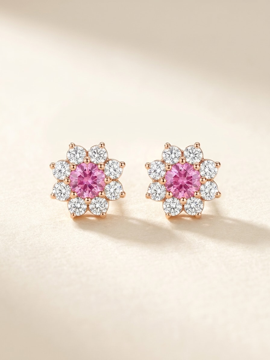 CELESTE Ohrring und 2 Karat in Roségold 585