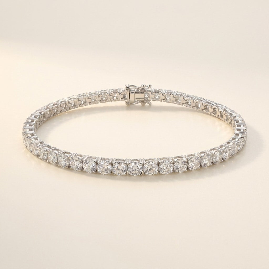 Rivière Armband mit natürlichem Diamant (3,5 Karat gesamt) in Weißgold 750