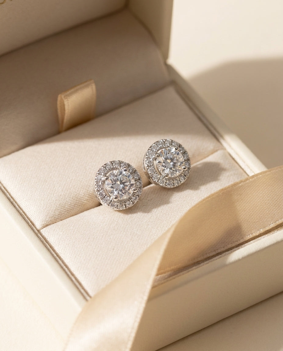 BELLE Ohrring und 1.3 Karat in Weißgold 585