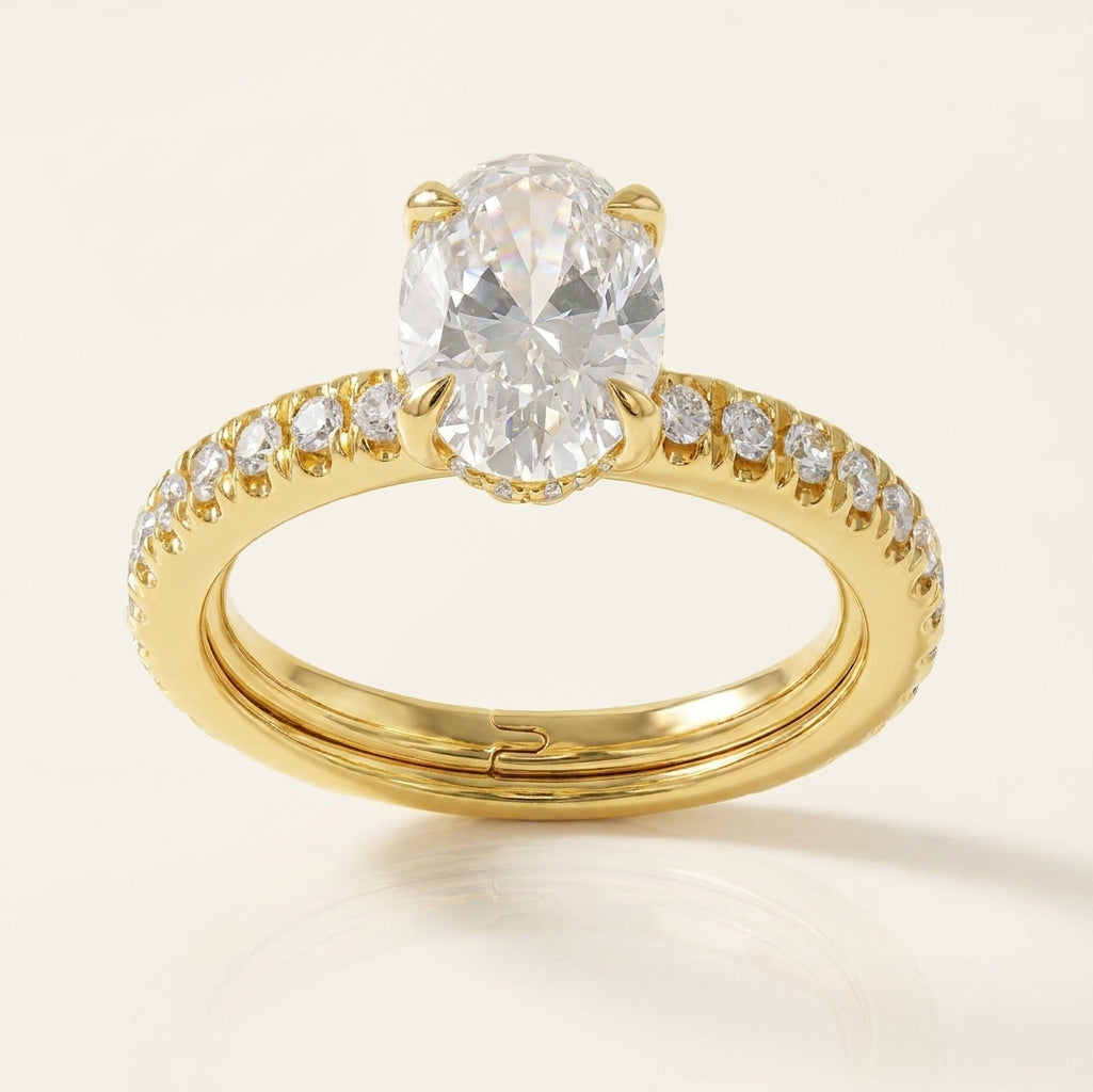 NOEMIE Ring mit Labordiamant und 3 Karat in Gelbgold 585