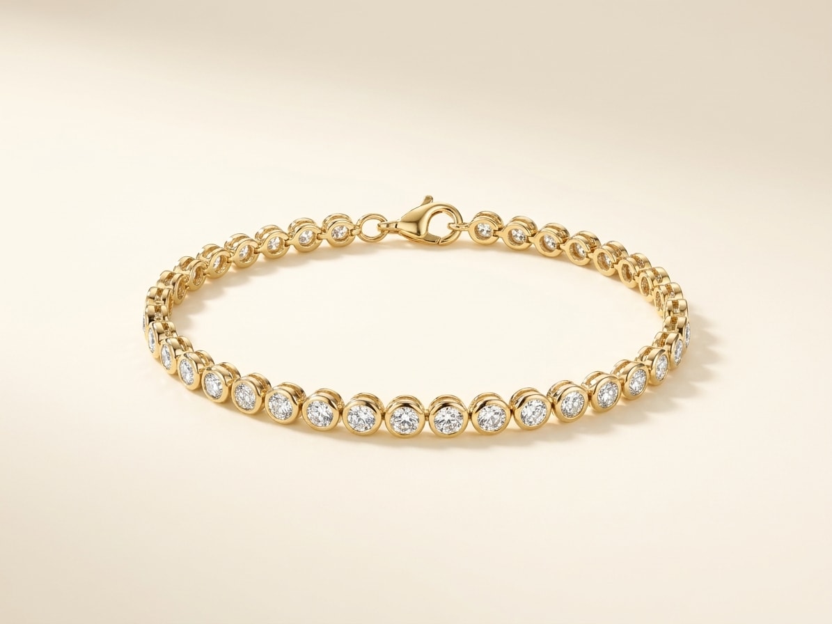 Ronde Armband mit Labordiamant (4,12 Karat gesamt) in Gelbgold 585