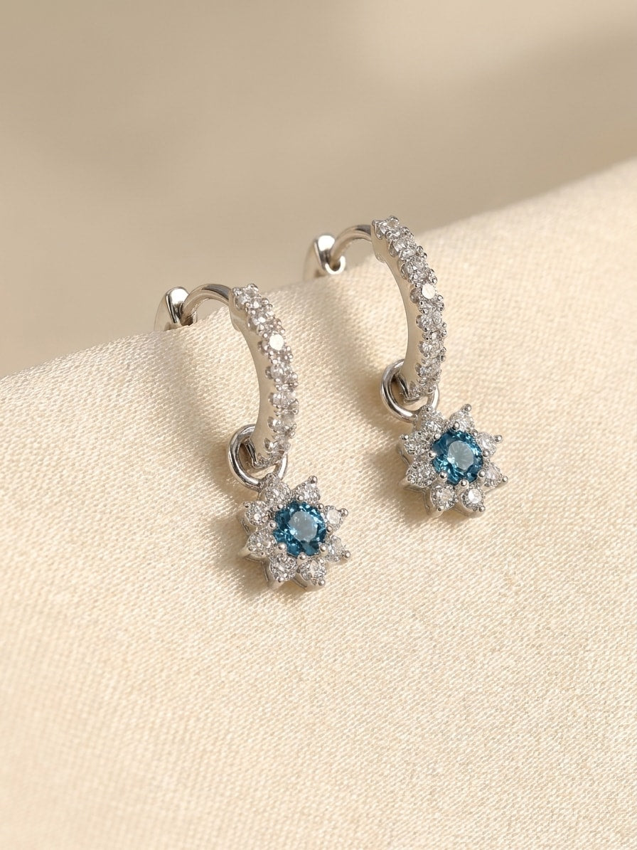 Celeste Fleur Creole Ohrring und 1.36 Karat in Weißgold 585