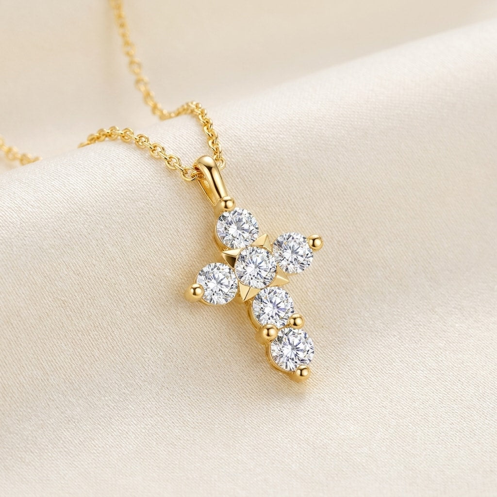 CROIX Halskette und 0.1 Karat in Gelbgold 585