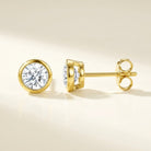Ronde Ohrring mit Labordiamant (1 Karat gesamt) in Gelbgold 585