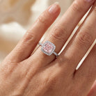 MARIELLE Ring mit rosa Labordiamant und 1.4 Karat in Weißgold 585