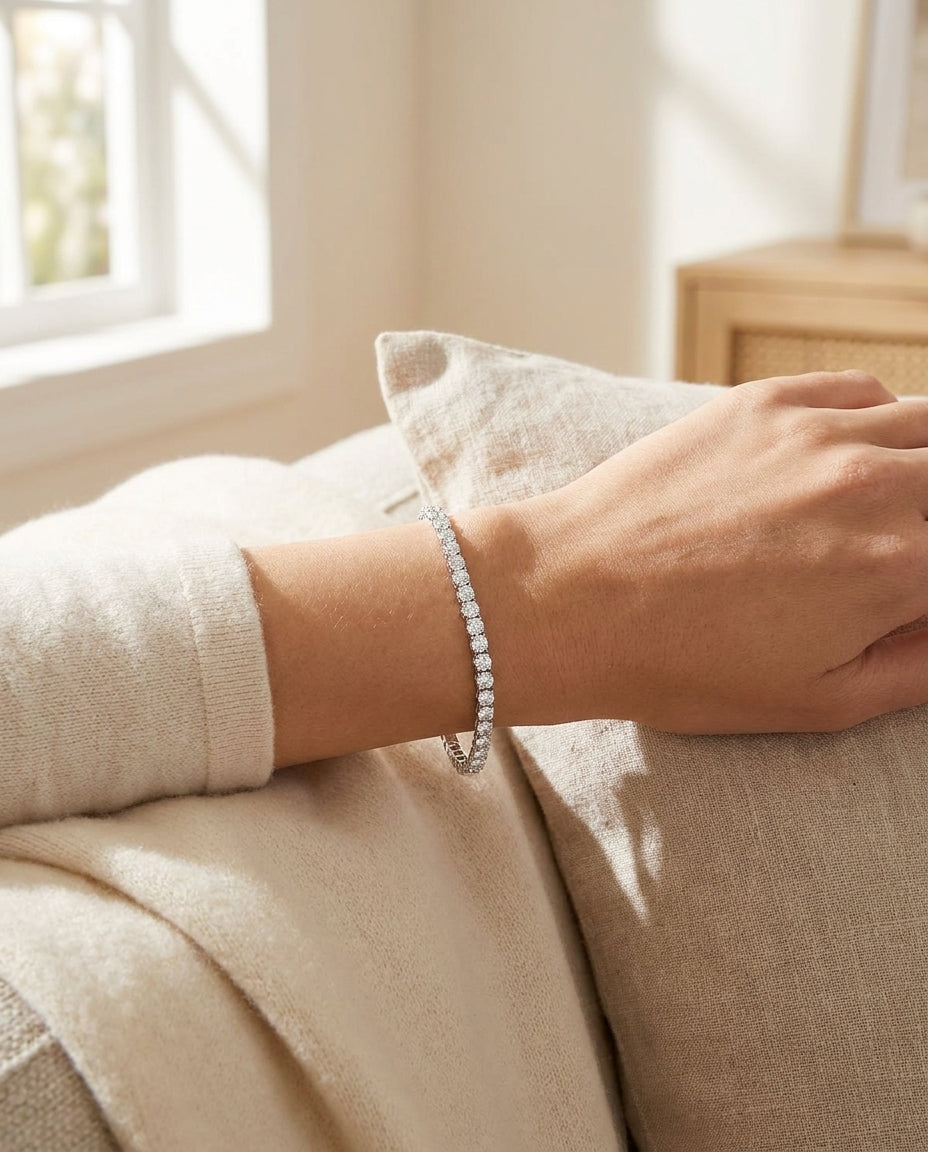RIVIERE Armband mit Labordiamant und 1 Karat in Weißgold 585