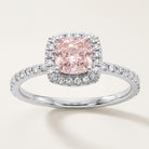 MARIELLE Ring mit rosa Labordiamant und 1.4 Karat in Weißgold 585