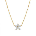 FLEUR Halskette mit Labordiamant und 0.3 Karat in Gelbgold 585