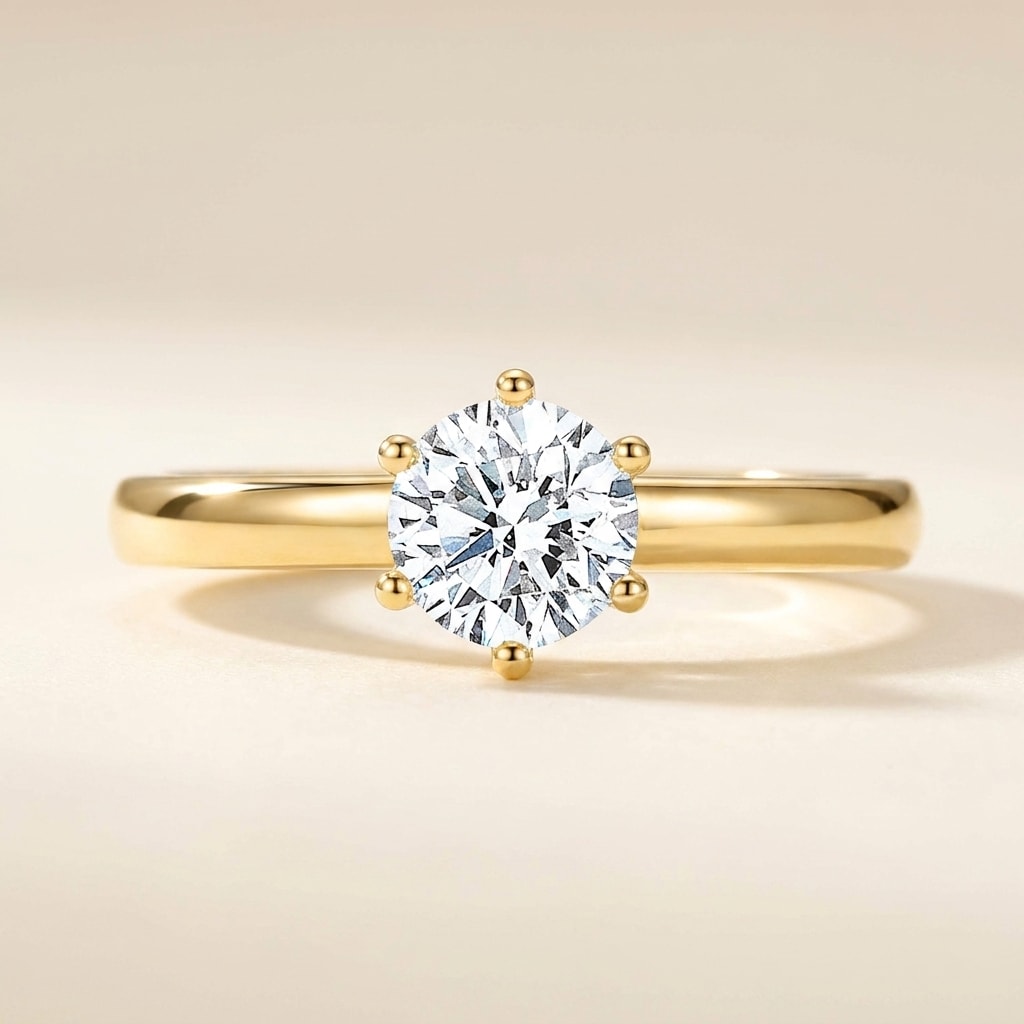 Marie Ring mit natürlichem Diamant (0,5 Karat gesamt) in Gelbgold 750