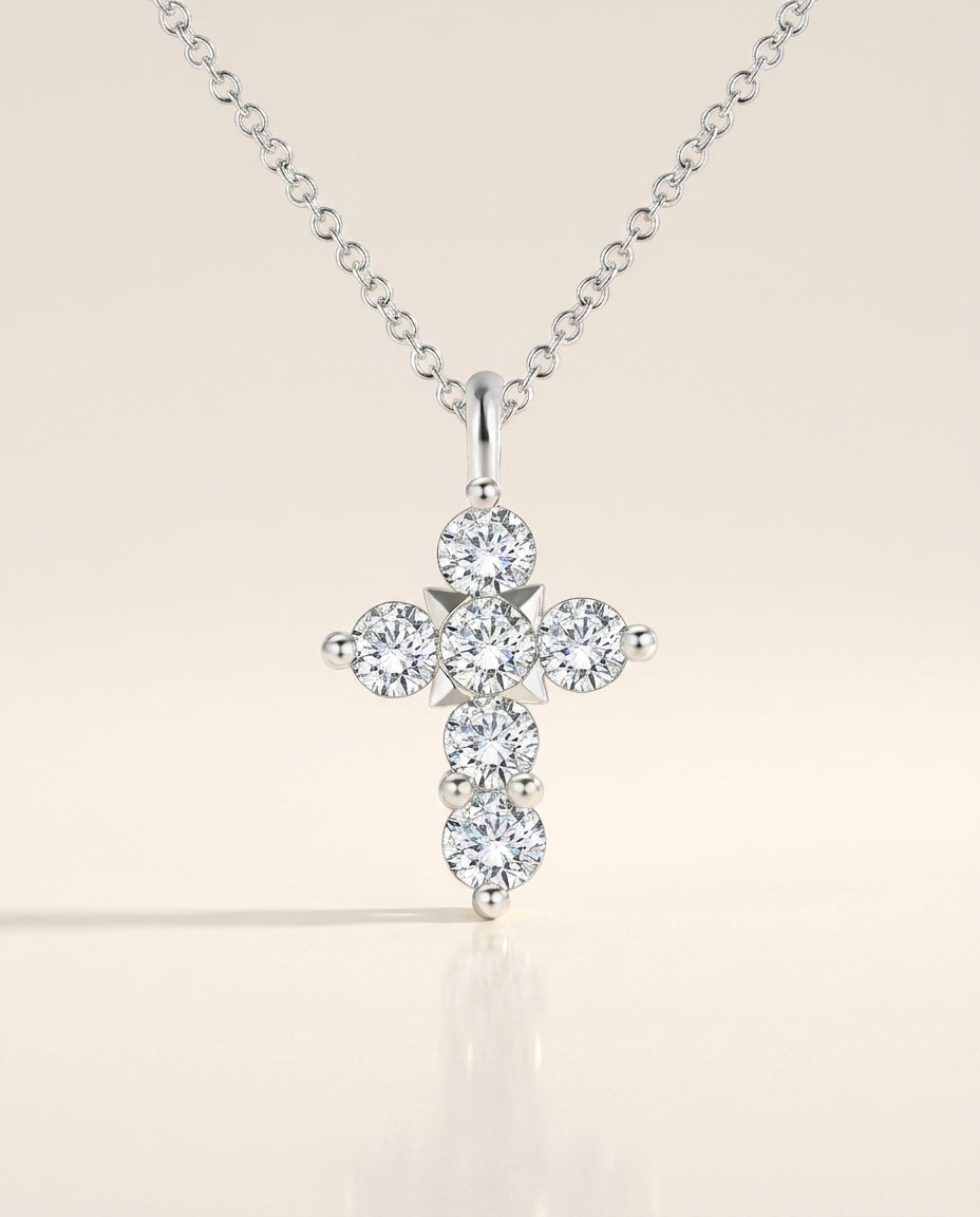 CROIX Halskette und 0.1 Karat in Weißgold 585