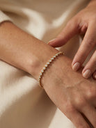 Ronde Armband mit Labordiamant (4,12 Karat gesamt) in Gelbgold 585 Detail