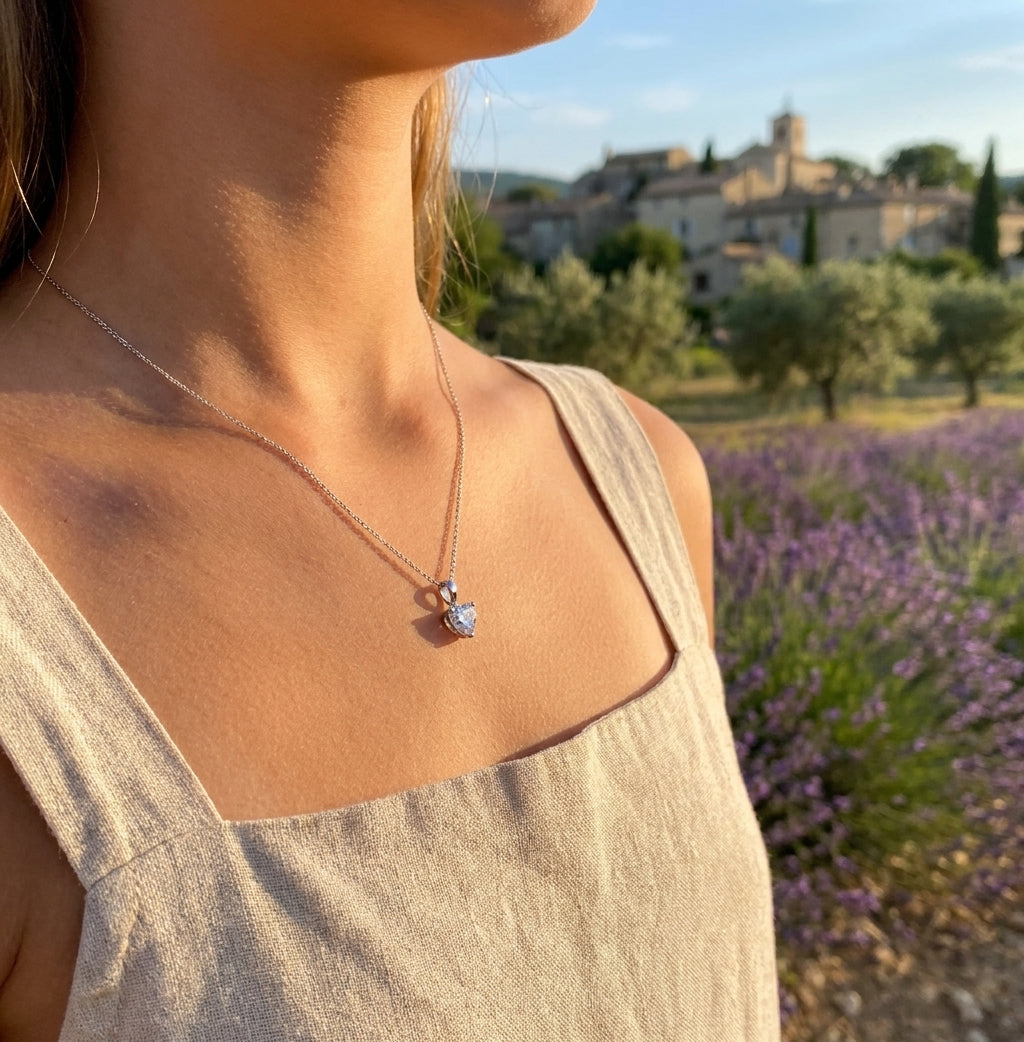 COEUR Halskette mit Labordiamant und 0.5 Karat in Weißgold 585
